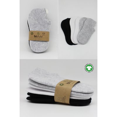 Bistyle Penye Sneakers Soket Çorap, Gri, 6'lı