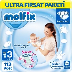 Molfix Bebek Bezi, 3 Beden, 112 Adet