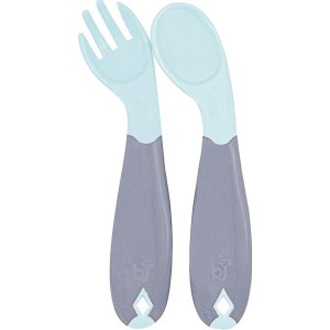 BabyJem Açılı Mama Kaşık Çatal Takımı, Yeşil