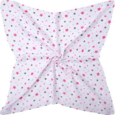 Sevi Bebe Desenli Müslin Battaniye, 100x100, Pembe, Yıldız Yağmuru