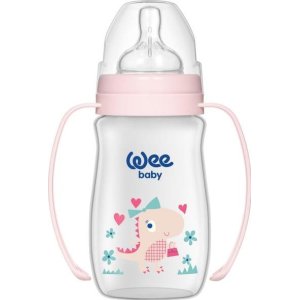 Wee Baby Klasik Plus Geniş Ağızlı Kulplu PP Biberon, 250 ml