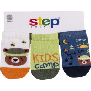 Step Kids Camp Patik Çorap, Karışık Renkli, 3'lü