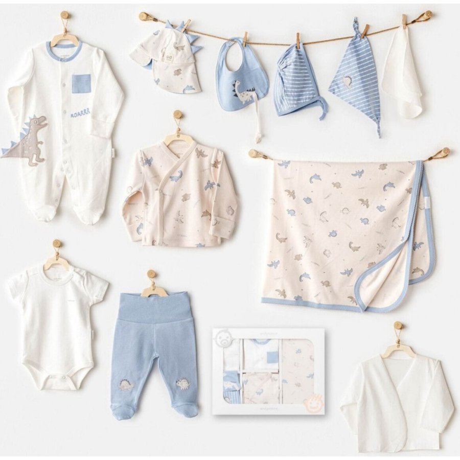 Andywawa AC25911 Newborn Set Dino 10'Lu Hastane Çıkışı Beige