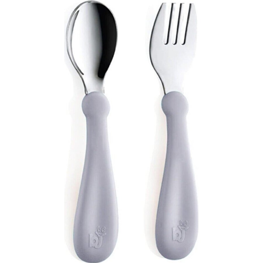 BabyJem Paslanmaz Çelik Çatal Kaşık Seti, Gri