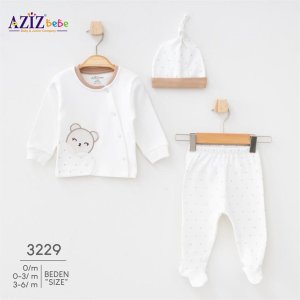 Aziz Bebe 3'lü Bebek Takım, Ekru