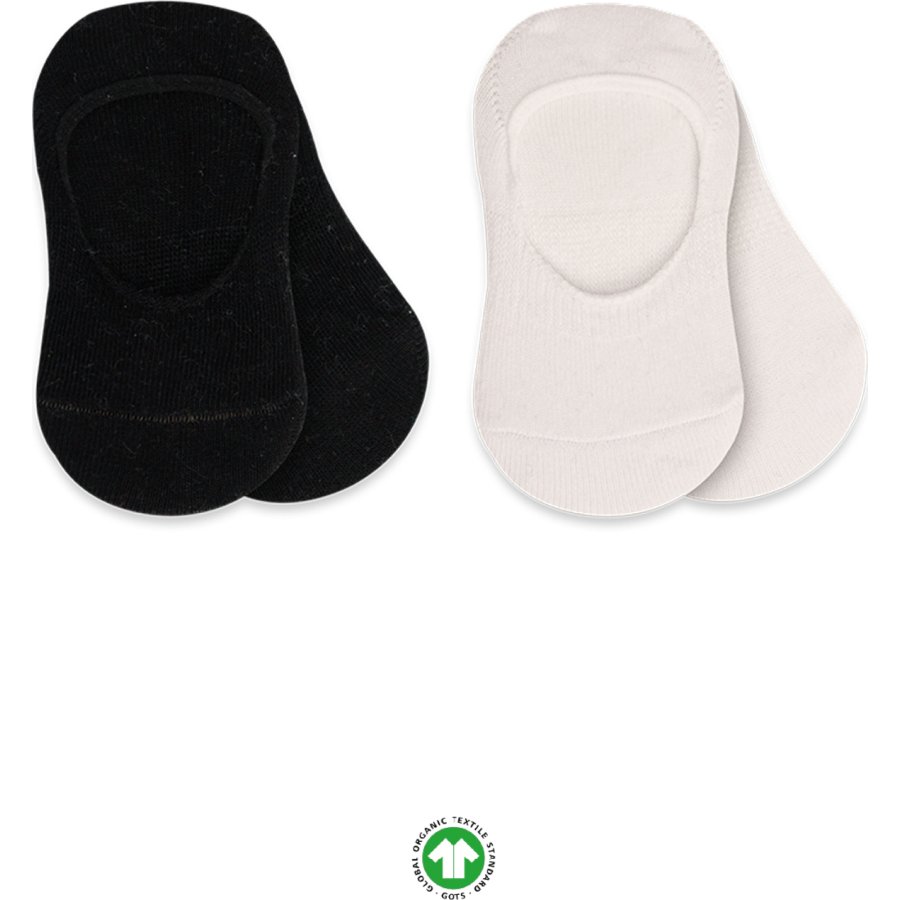 Bistyle 2'Li Penye Babet Silikonlu Basic Çorap 30104 Siyah Ekru