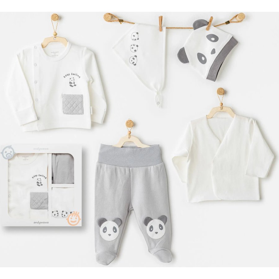 Andywawa AC26020 Keep Smiling 5'li Hastane Çıkışı Grey