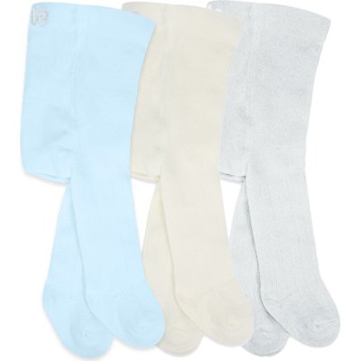 Bistyle Penye Külotlu Çorap, Mavi, Ekru, 3'lü