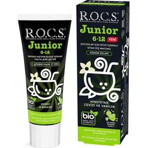 R.O.C.S. Junior Hindistan Cevizi ve Vanilya Tadında Florürsüz Diş Macunu, 60 ml