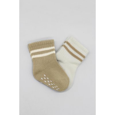 Bistyle 2'Li Çemberli Kaymaz Soket Çorap 10125 Bej-Ekru