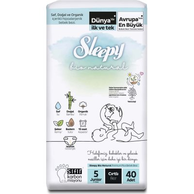 Sleepy Bio Natural Bebek Bezi, 5 Numara, 40 Adet
