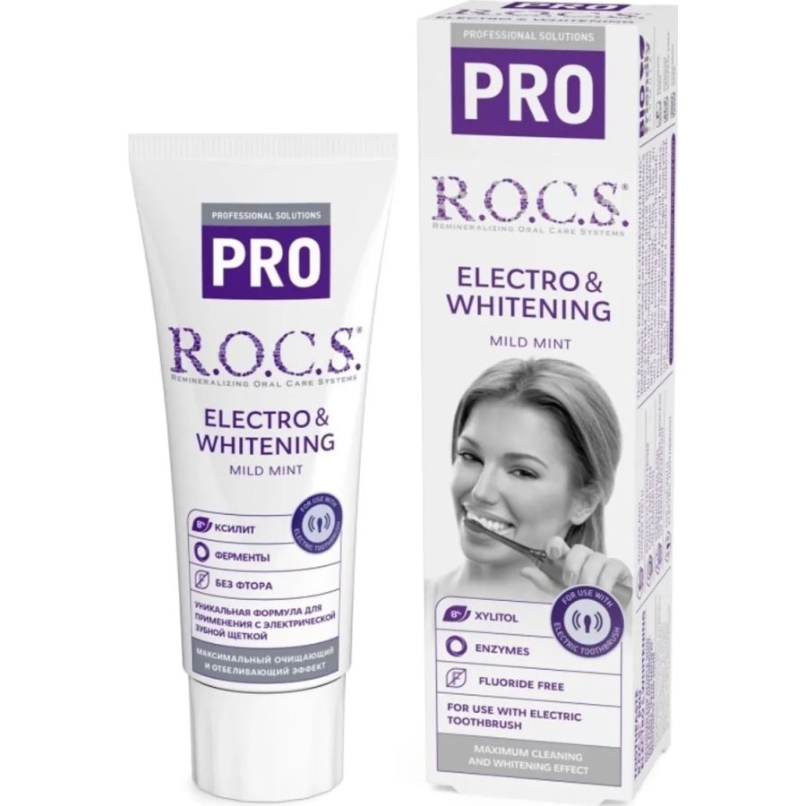 R.O.C.S. Pro Elektro & Beyazlatma Hafif Naneli Diş Macunu, 60 ml