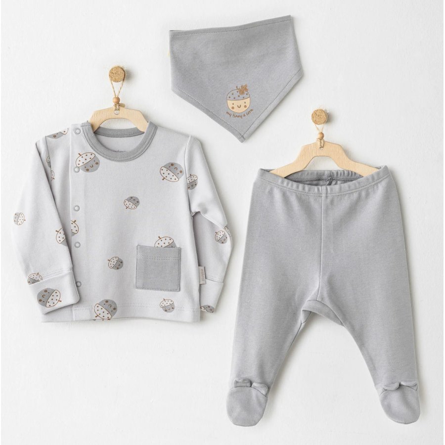Andywawa AC26103 Hello Autumn 3'lü Zıbın Takım Grey