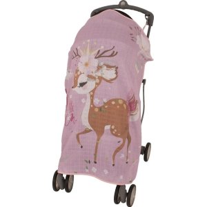 Sevi Bebe Pano Baskılı Müslin Bebek Arabası Örtüsü, Ceylan
