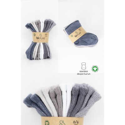 Bistyle Colors Penye Düz Soket Çorap, Antrasit, 6'lı