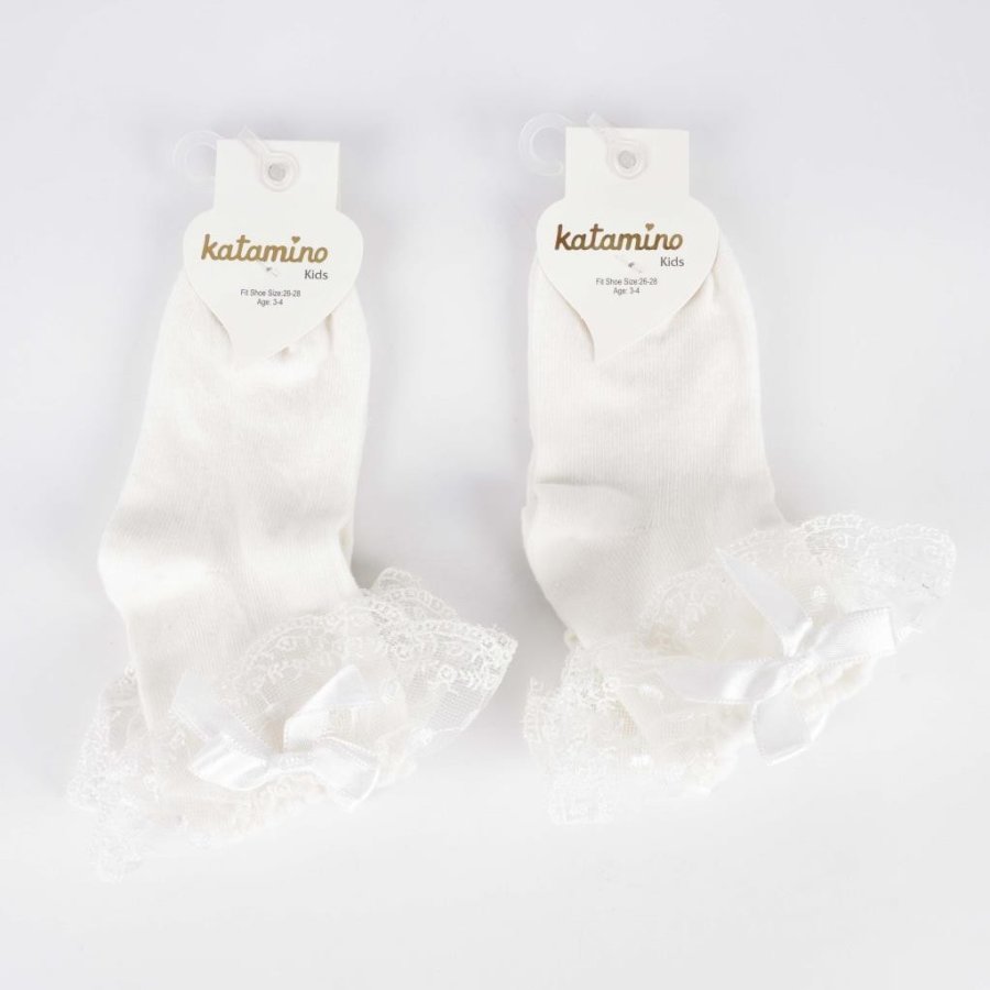 Katamino Ada Aks. Soket Çorap, Beyaz