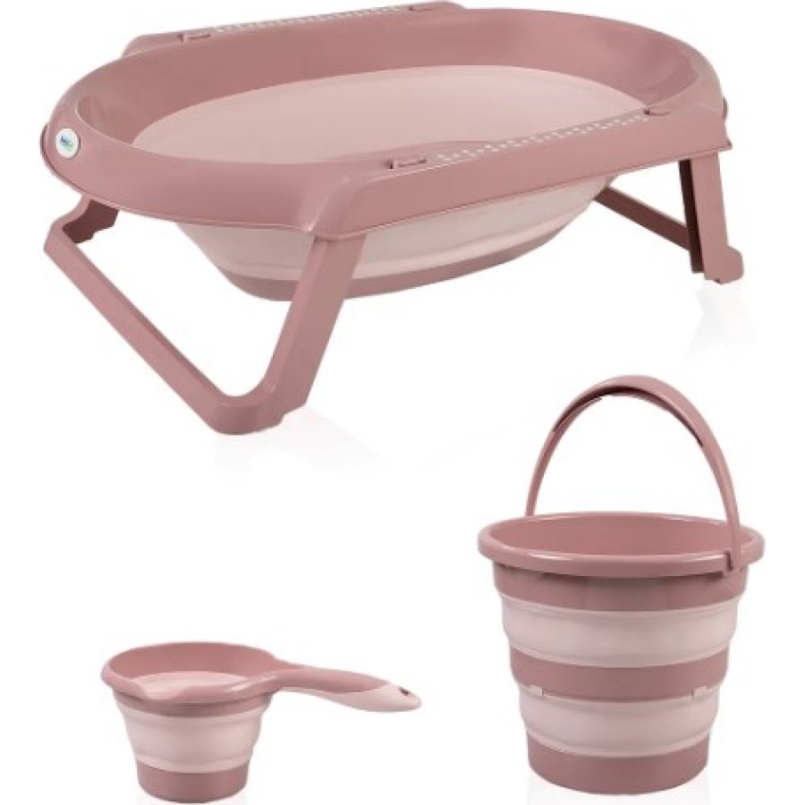 BabyJem Katlanır Banyo 3'Lü Küvet Seti 765 Somon