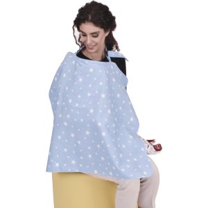 Sevi Bebe Tokalı Emzirme Örtüsü, Mavi, Yıldız