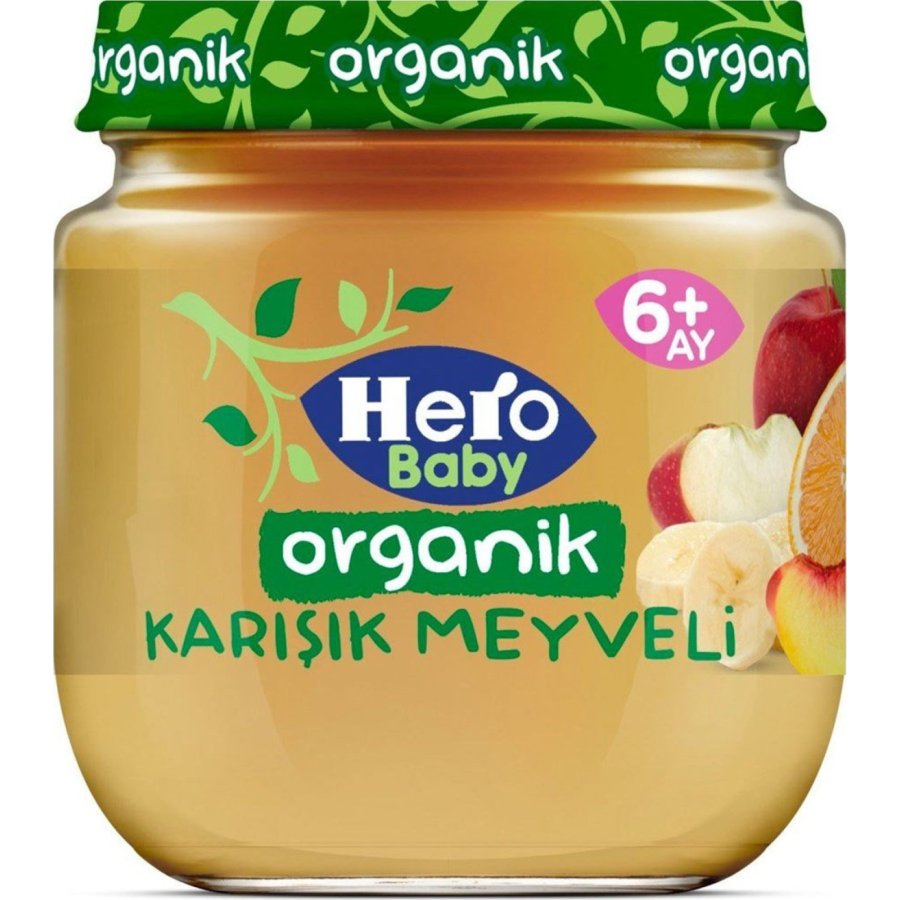 Hero Baby Organik Karışık Meyveli Püresi Kavanoz Mama 120 Gr