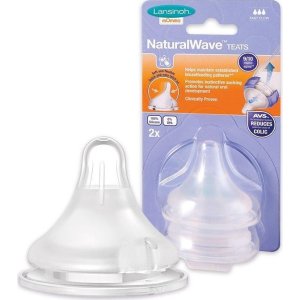 Lansinoh Natural Wave Biberon Emziği, Orta Akış, 2'li