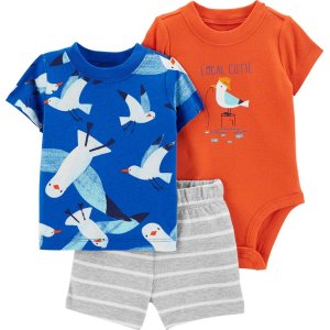 Carter's Erkek Bebek 3'lü Alt Üst Set, Mavi