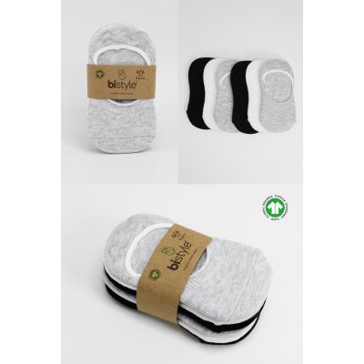 Bistyle Silikonlu Babet Soket Çorap, Gri, 6'lı