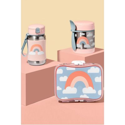 Skip Hop Pipetli Paslanmaz Çelik Suluk, 350 ml, Gökkuşağı