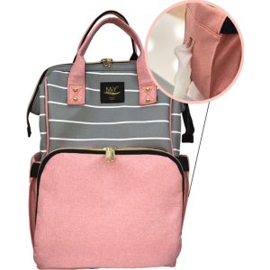M&Y Go Dijital Anne Bebek Bakım Sırt Çantası, Toz Pembe