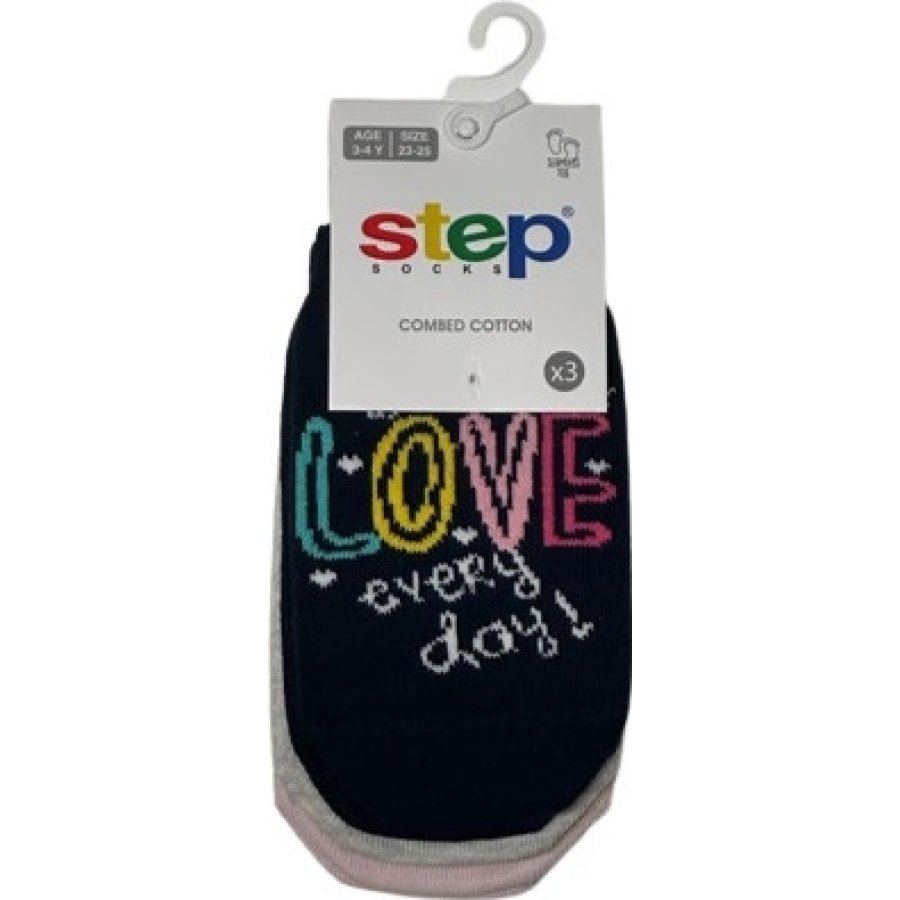 Step Love Dino Patik Çorap, Karışık Renkli, 3'lü