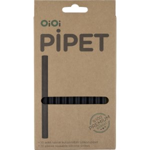 OiOi Silikon Pipet, Siyah, 10'lu