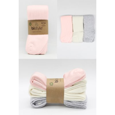 Bistyle Penye Külotlu Çorap, Pembe, Ekru, 3'lü