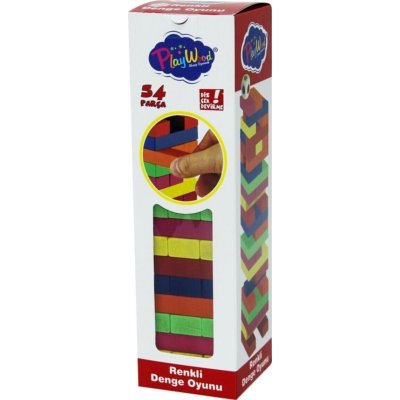 Play Wood Ahşap Kutulu Denge Oyunu, Renkli