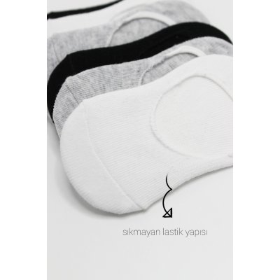 Bistyle Silikonlu Babet Soket Çorap, Gri, 6'lı