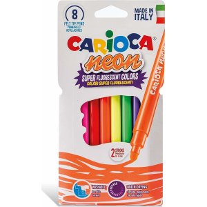 Carioca Fosforlu Yıkanabilir Keçeli Boya Kalemi, 8'li