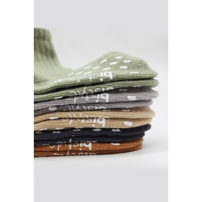 Bistyle 5'Li Penye Kaymaz Düz Soket Çorap 10121 Yeşil