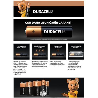 Duracell 6'Lı AAA İnce Kalem Pil