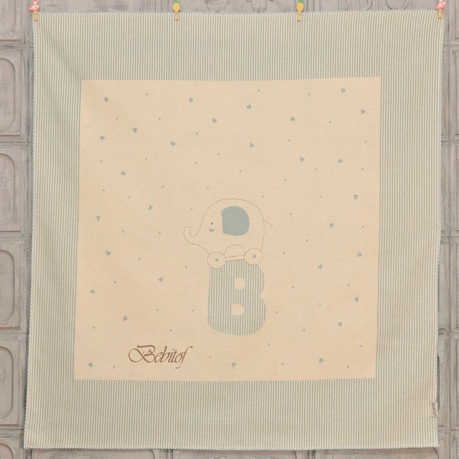 Bebitof Fil Desenli Pazen Battaniye, Mavi