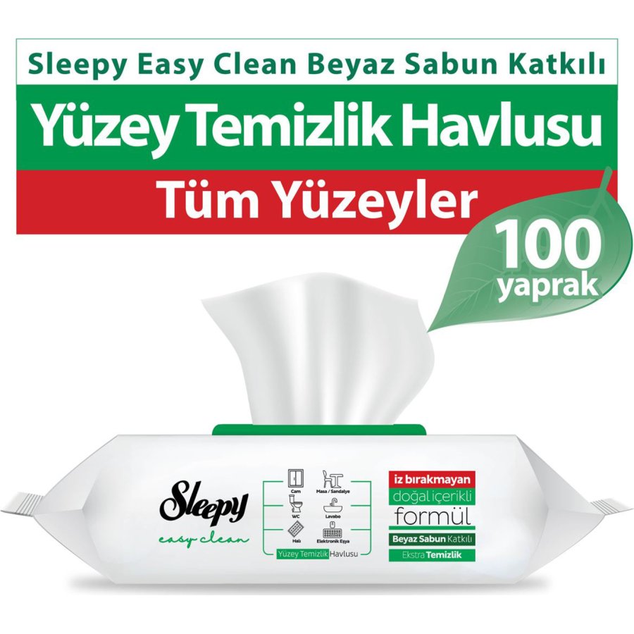 Sleepy Easy Clean Yüzey Temizlik Havlusu 100 Adet
