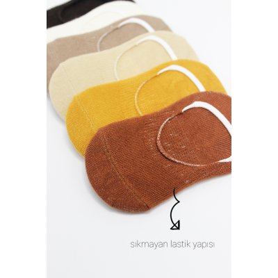 Bistyle Silikonlu Babet Soket Çorap, Toprak, 6'lı