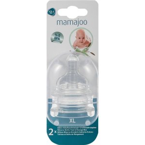 Mamajoo Saklama Kutulu Anti Kolik Biberon Emziği, No: 4, 12+ Ay, 2'li