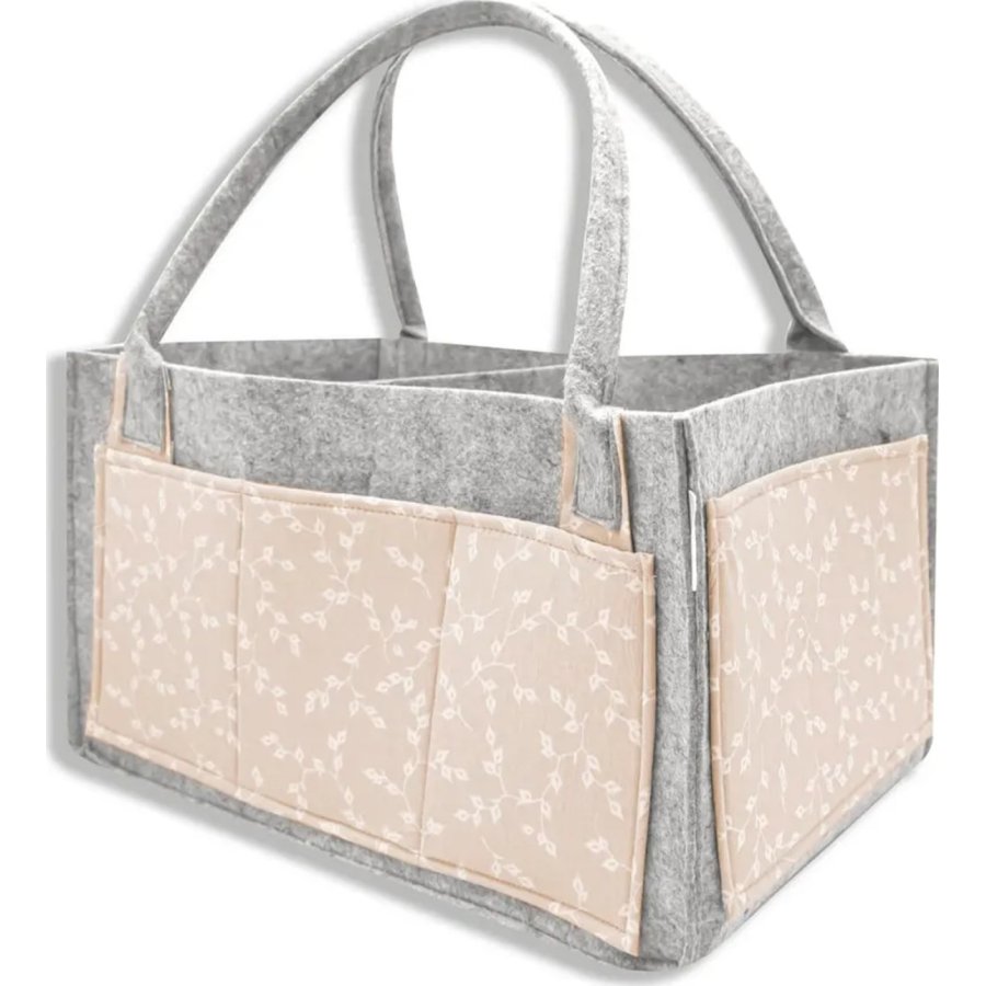 BabyJem Keçe Anne Bebek Bakım Çantası 772 Somon Çiçek