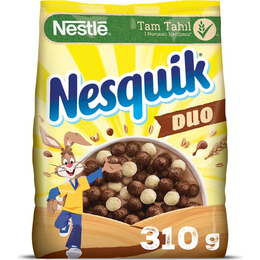 Nesquik Duo Kakaolu Buğday ve Mısır Gevreği, 310 g