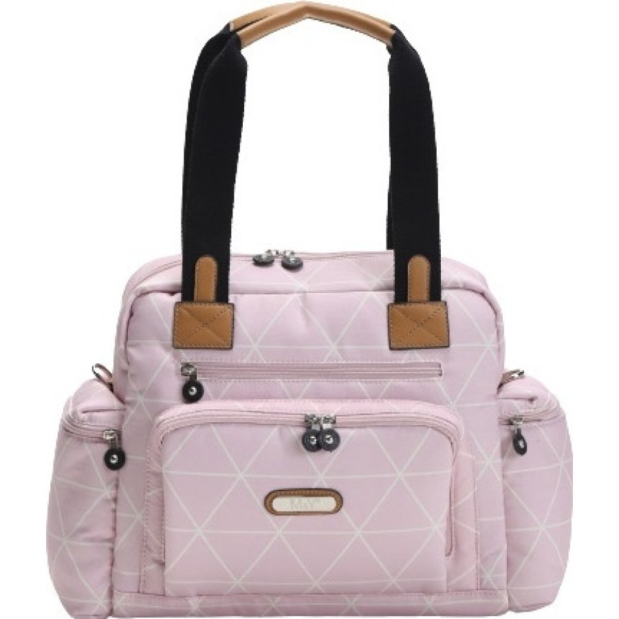 M&Y Prisma Digital Anne Bebek Bakım Çantası, Gri, Toz Pembe