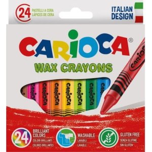 Carioca Wax Yıkanabilir Pastel Boya Kalemi, 24'lü
