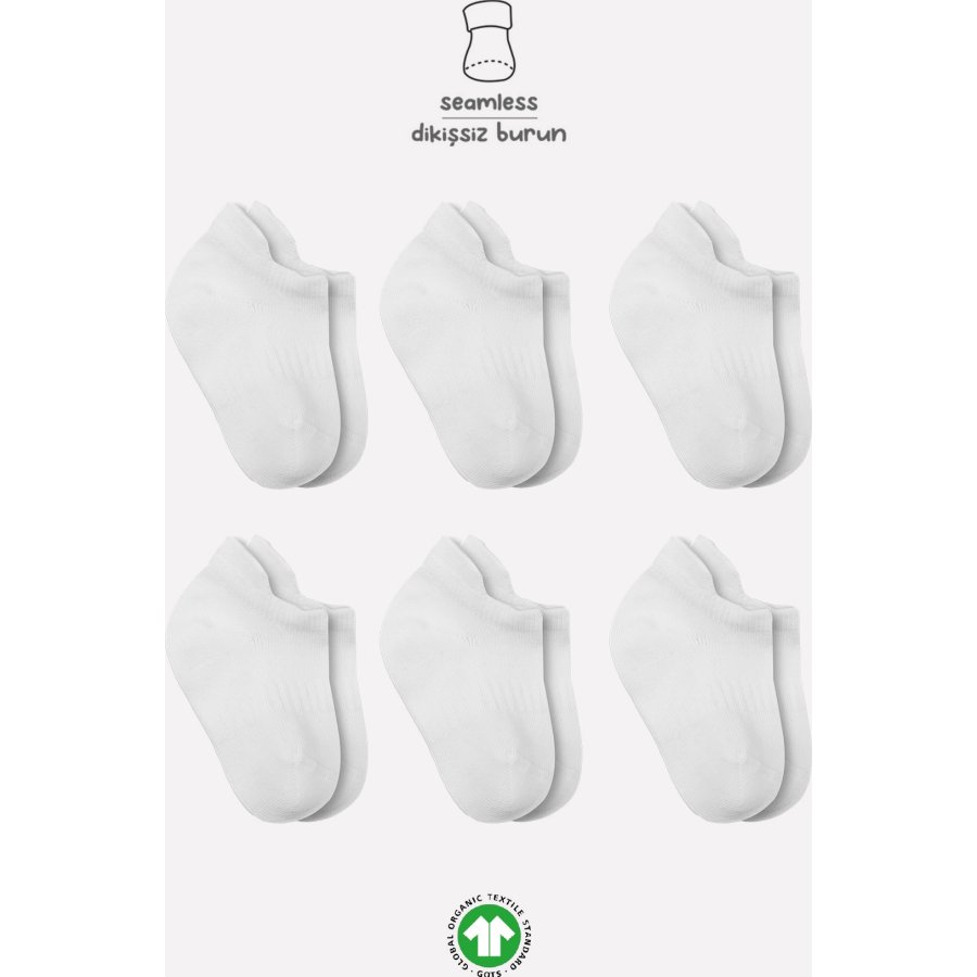 Bistyle Basic Sneakers Soket Çorap, Beyaz, 6'lı