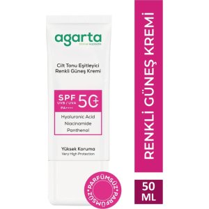 Agarta Doğal Güneş Kremi Cilt Tonu Eşitleyici Renkli 50 SPF 50 ml