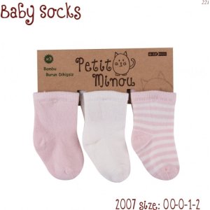 Step Çizgili Kız Soket Çorap, Karışık Renkli, 3'lü