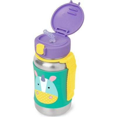 Skip Hop Pipetli Paslanmaz Çelik Suluk, 350 ml, Unicorn