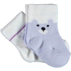 Bibaby Biorganic Happy Bear 2'li Çorap, Lila