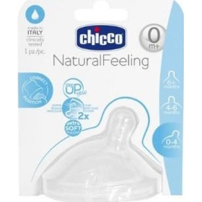 Chicco Natural Feeling Biberon Emziği, 0+ Ay, Normal Akış
